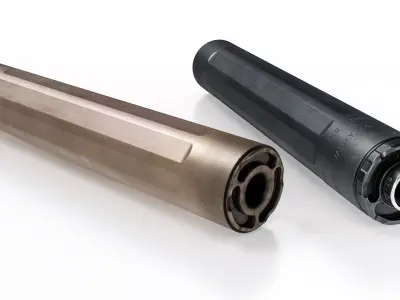 Surefire Ryder 9-Ti2 Handgun Suppressor Low-poly 3D model