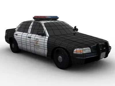 LAPD-POLICE CAR Low-poly 3D model