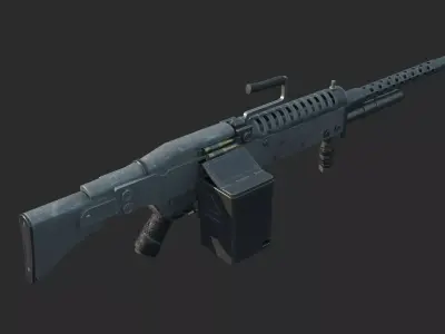 Future Sci-Fi Apocalypse Modular Heavy Machine Gun 3D model