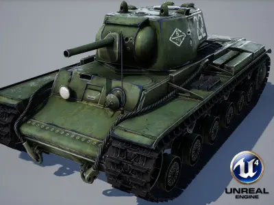 KV-1 ussr Tank - game model Low-poly 3D model