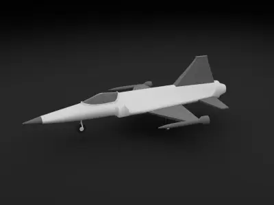 Low Poly Fighter Jet Game Ready Aerial Combat Vehicle FBX OBJ Low-poly 3D model