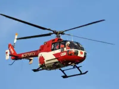 BO-105 helicopter flying in sky Free low-poly 3D model