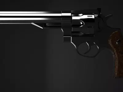 44 RUGER REDHAWK MAGNUM REVOLVER - HIGH POLY 3D model