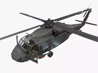 UH-60 Black Hawk Dark Complex Animation Low-poly 3D model