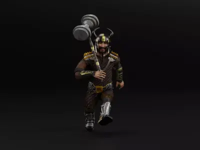 Dwarf Low-poly 3D model