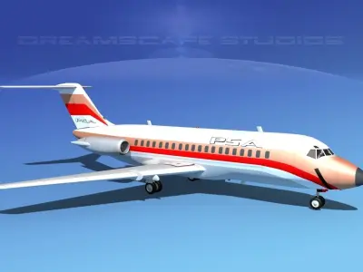 Douglas DC-9-20 PSA 3D model