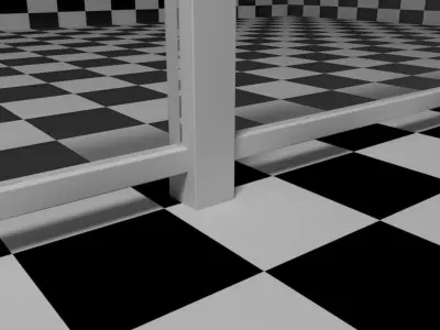 Glass Railing - Style 1 3D model