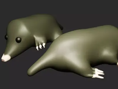 3d low poly mole digging and walking Low-poly 3D model