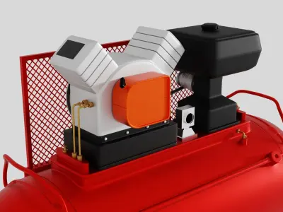 Air Compressor Low-poly 3D model