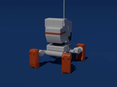 K-A1000 Tiny MechBot -low poly Low-poly 3D model