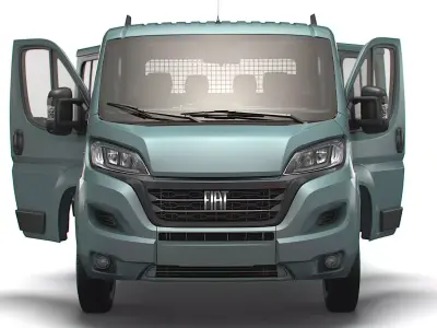 Fiat Ducato Crew Cab Truck HQInterior 2023 3D model