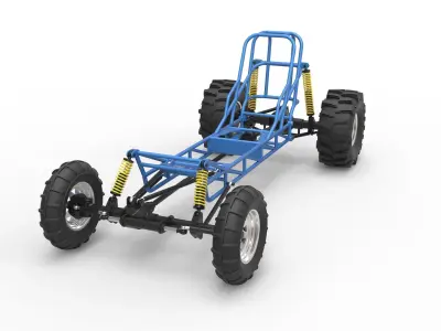 Mud dragster chassis 3D model