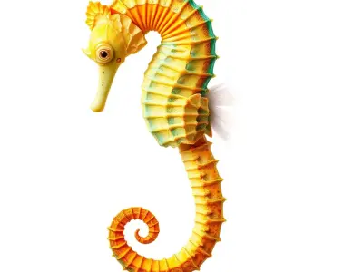 Vibrant Seahorse model pack Low-poly 3D model