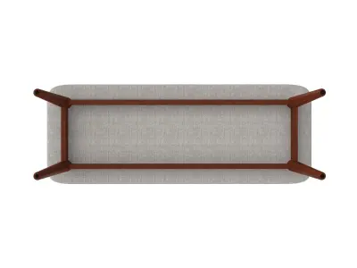 Mid Century Bench Platinum Free 3D model