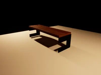 Wooden Bench 3D model 3D model