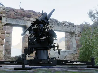German FLAK 88 mm 3D model 3D model