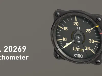 WWII German aircraft instruments Low-poly 3D model