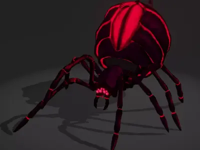The Devour Spider - Rigged and Animated Low-poly 3D model
