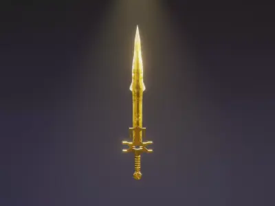 Fantasy Light Sword - holy Sword - Elemental Sword  Low-poly 3D model