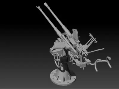 35 scale German Navy 20mm dual barrel Flak for 3D print 3D print model