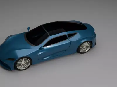 High Poly Car Game ready Sports Vehicle FBX OBJ STL 3D model