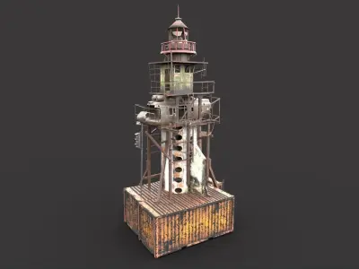 Post-Apocalyptic Lighthouse 3D model