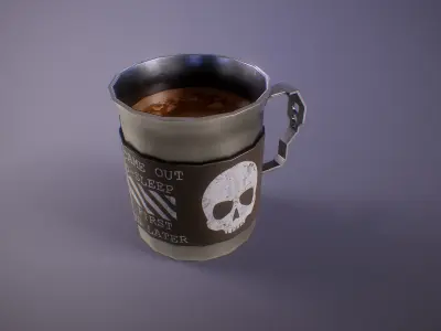PBR Sci-Fi Coffee Mug Collection Low-poly 3D model