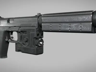 Heckler Koch MK23 Phase 1 OHWS Low-poly 3D model