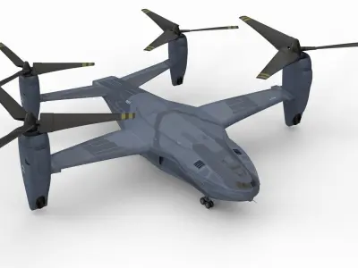 Sci-fi VTOL dropship aircraft 3D model