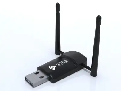 3D wirelss wi-fi adapter EDUP model Low-poly 3D model