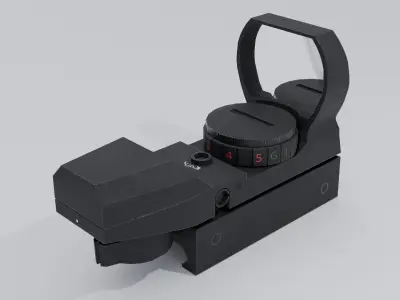 Reflex Sight Low Poly Red dot sight Low-poly 3D model