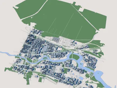 Part Of Bydgoszcz City Poland 3D model