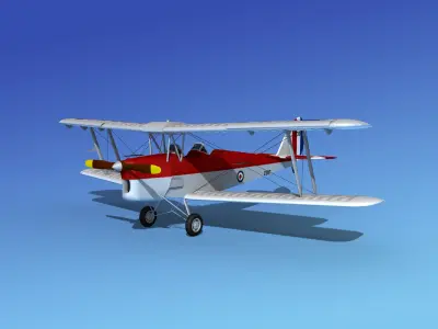 Dehavilland DH82 Tiger Moth V07 3D model