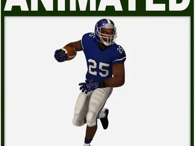 Black American Football Player CG 3D model