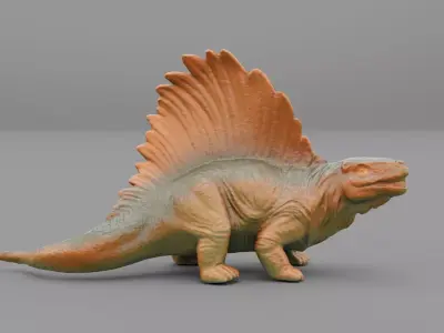 Dimetrodon dinosaur toy Low-poly 3D model