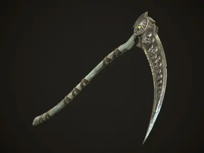 Undead Scythe - game ready model Low-poly 3D model