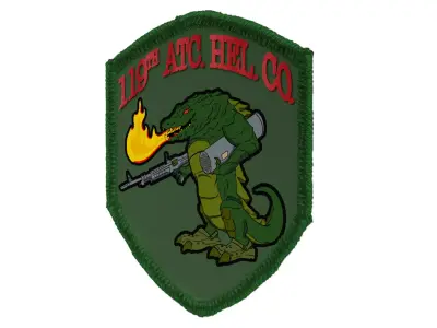 Patch alligator with gun on 3D model