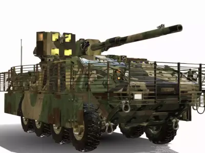 M1128 STRYKER MGS 8X8 Low-poly 3D model