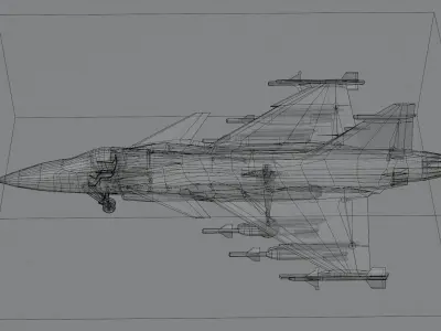 SAAB JAS-39 Gripen Low-poly 3D model