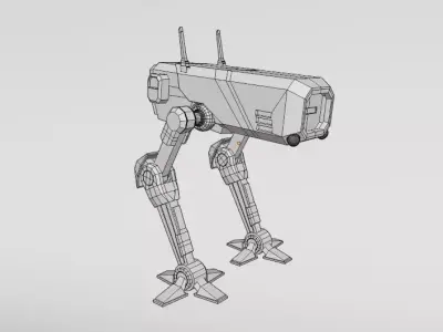 Futuristic Robot Scout Low-poly 3D model