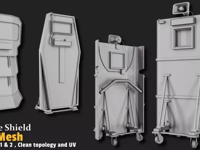 Police Shield Base Mesh VOL01 Low-poly 3D model