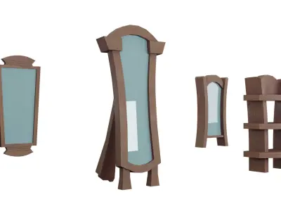 Stylized House Prop Package Low-poly 3D model
