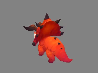 Cartoon Triceratops - baby dinosaur Low-poly 3D model