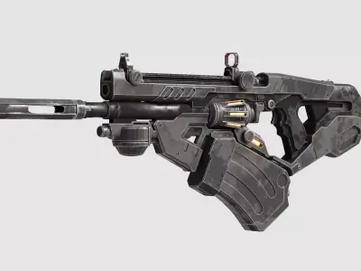 Futuristic Sci-Fi Assault Rifle Free 3D model