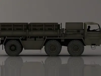 Military Truck Transport Low-poly 3D model