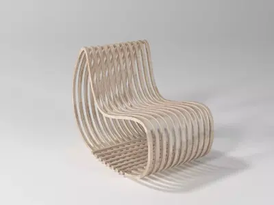 Parametric Simple Wood Chair Free 3D model