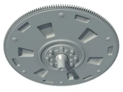 Detailed not textured part of engine 3D model