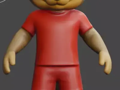 wolf mascot 3D model  A Pose Game Ready FBX Blend File Low-poly 3D model