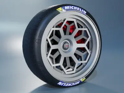 Rays Racing Wheel Low-poly 3D model