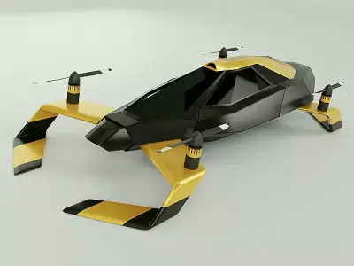 Flying car concept vehicle 3D model